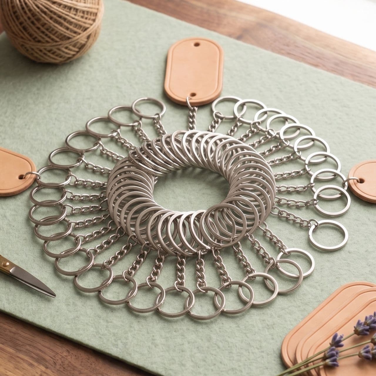Keychain Making Supplies Set – Pack of 12 Metal Key Rings with Chains & Open Jump Rings for DIY Keychains, Crafts, Jewelry Making & Handmade Projects | Buy2Enjoy